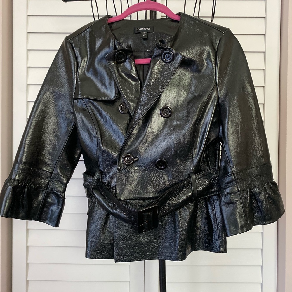 BeBe pleather jacket with 3 quarter sleeves
